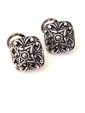 Premier Designs silver and black earrings